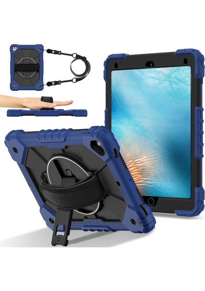 iPad 9.7 Inç (2018) / (2017) / Air 2 Silikon + Kayışlı Pc Kickstand Kapağı (Yurt Dışından)