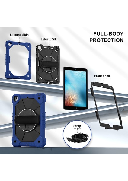 iPad 9.7 Inç (2018) / (2017) / Air 2 Silikon + Kayışlı Pc Kickstand Kapağı (Yurt Dışından) fiyatları