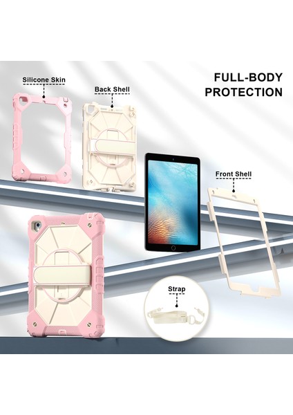 iPad 9.7 Inç (2018) / (2017) / Air 2 Silikon + Kayışlı Pc Kickstand Kapağı (Yurt Dışından) fiyatları