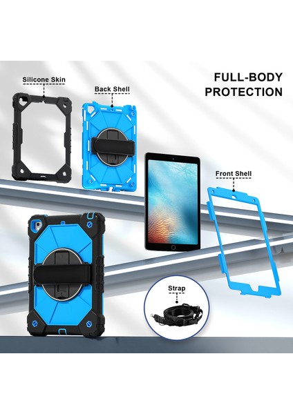 iPad 9.7 Inç (2018) / (2017) / Air 2 Silikon + Kayışlı Pc Kickstand Kapağı (Yurt Dışından) fiyatları