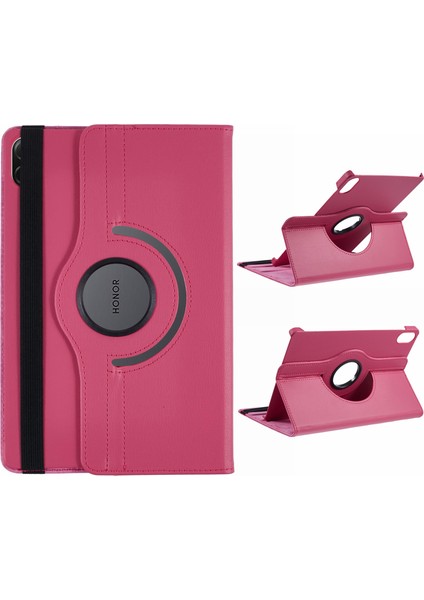 Honor Pad X8A / Pad X9 Döner Stand Pu Deri + Elastik Bantlı Pc Tablet Kapağı (Yurt Dışından)