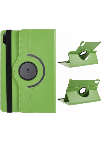 Honor Pad X8A / Pad X9 Döner Stand Pu Deri + Elastik Bantlı Pc Tablet Kapağı (Yurt Dışından)