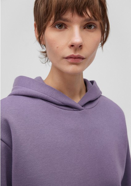 Kapüşonlu Mor Basic Sweatshirt 167299-70608