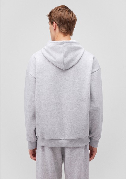 Logo Baskılı Kapüşonlu Gri Sweatshirt 067149-85438 fırsatları