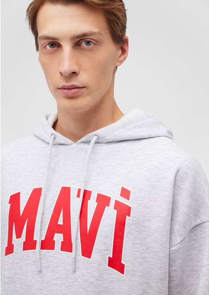 Logo Baskılı Kapüşonlu Gri Sweatshirt 067149-85438 indirimleri