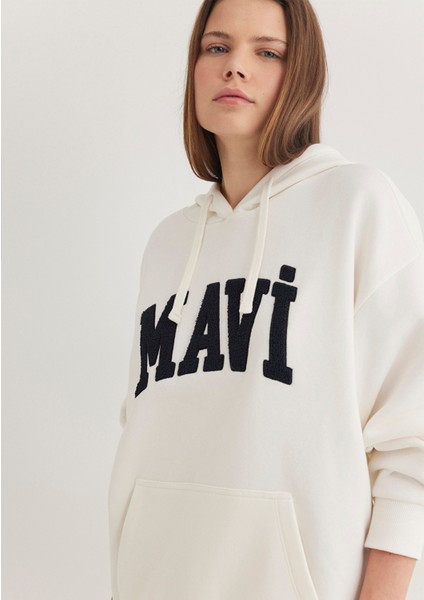 Mavi Logo Patchli Beyaz Sweatshirt 1S10175-80194