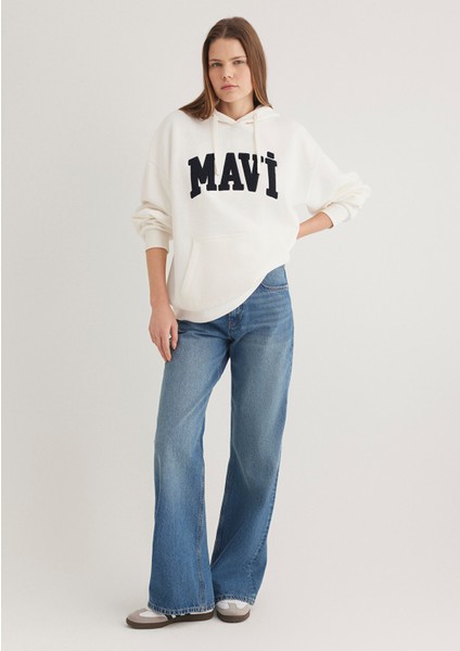 Mavi Logo Patchli Beyaz Sweatshirt 1S10175-80194