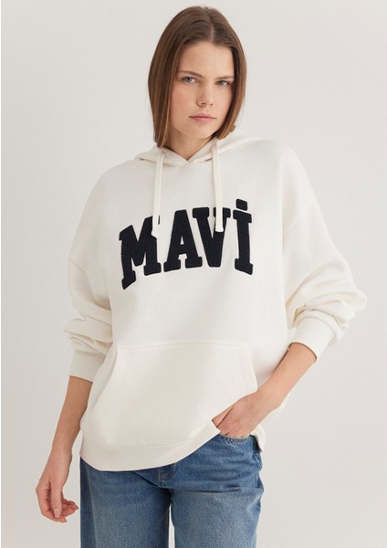 Mavi Logo Patchli Beyaz Sweatshirt 1S10175-80194