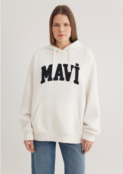 Mavi Logo Patchli Beyaz Sweatshirt 1S10175-80194