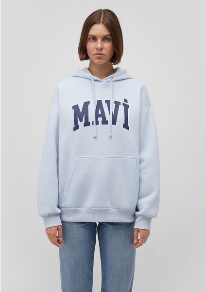 Mavi Logo Baskılı Kapüşonlu Mavi Sweatshirt 1600361-70717 modelleri