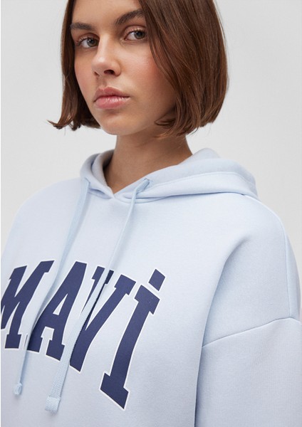 Mavi Logo Baskılı Kapüşonlu Mavi Sweatshirt 1600361-70717 indirimleri
