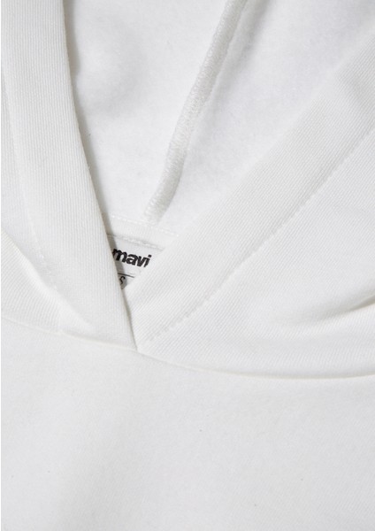 Kapüşonlu Beyaz Basic Sweatshirt 167299-70057 indirimleri