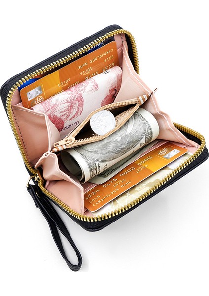 Kızlar Fermuarlı Çanta Günlük Depolama Kartı Tutucu Para Cüzdanı Kadın Kısa Elli Cüzdanı (Yurt Dışından) indirimleri