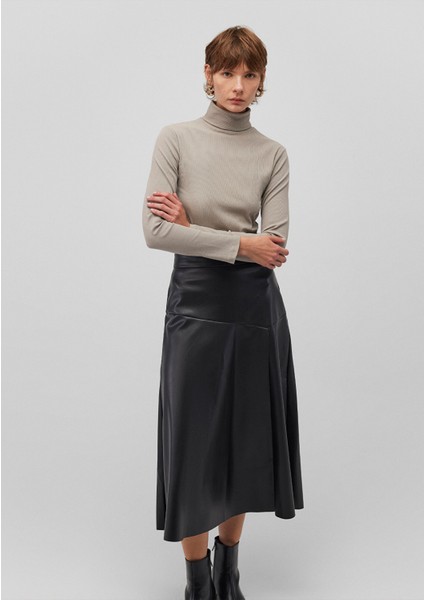 Boğazlı Gri Tişört 1612815-86585