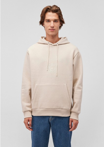 Kapüşonlu Bej Sweatshirt 0S10201-70144