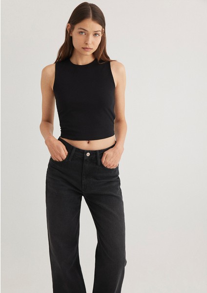Siyah Halter Yaka Top 1612991-900