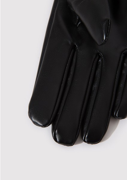 Suni Kürk Detaylı Siyah Suni Deri Eldiven 1910652-900 fiyatları