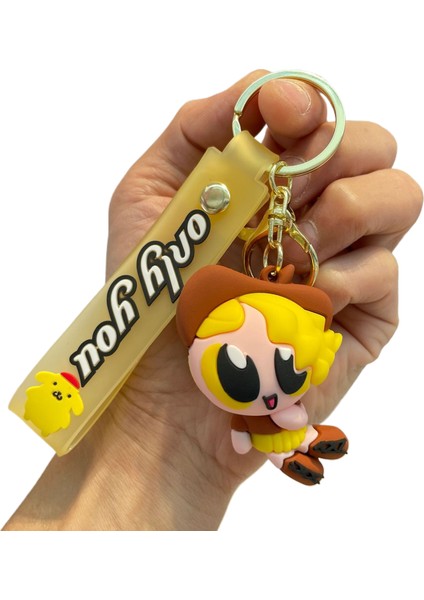 Crossdressing Powerpuff Kız Anahtarlık Sevimli Bebek Araba Anahtarlık Çanta Kolye (Yurt Dışından)