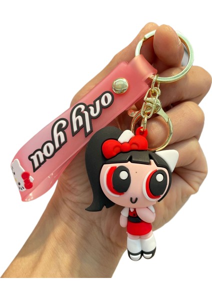 Crossdressing Powerpuff Kız Anahtarlık Sevimli Bebek Araba Anahtarlık Çanta Kolye (Yurt Dışından)