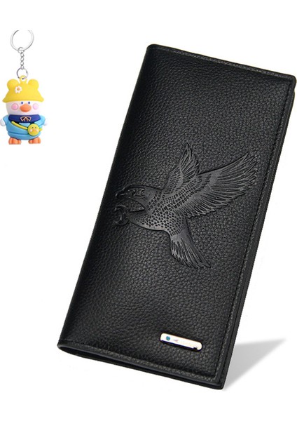 Erkek Cüzdan Uzun Moda Erkek Manyetik Toka Clutch Büyük Kapasiteli Çoklu Kart Yuvası Cüzdan (Yurt Dışından)