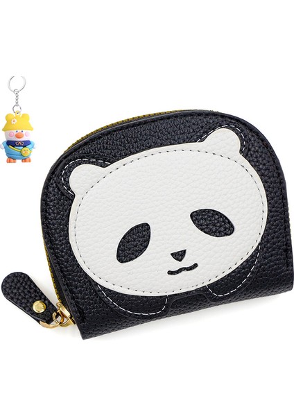 Sevimli Dev Panda Çanta Deri Sevimli Karikatür Evrensel Anahtar Çantası Bozuk Para Cüzdanı Ikisi Bir Arada Kart Tutucu (Yurt Dışından)