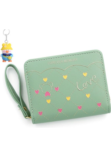 Bayan Kısa Cüzdan Basit Fermuarlı Küçük Para Cüzdanı Kart Tutucu Sevimli Para Cüzdanı (Yurt Dışından)