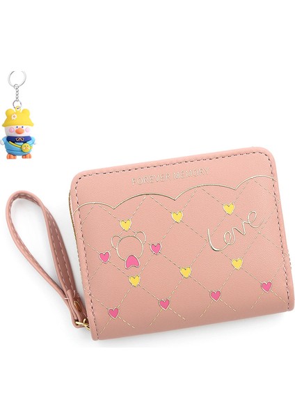 Bayan Kısa Cüzdan Basit Fermuarlı Küçük Para Cüzdanı Kart Tutucu Sevimli Para Cüzdanı (Yurt Dışından)