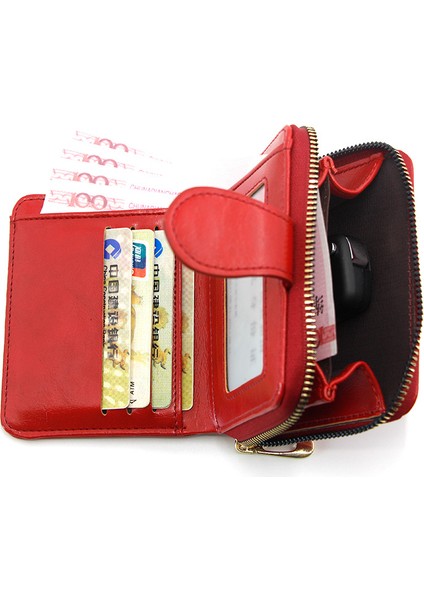 Bayanlar Kısa Cüzdan Moda Casual Basit Clutch Fermuarlı Çanta Çoklu Kart Yuvası Kart Tutucu Para Cüzdanı (Yurt Dışından)