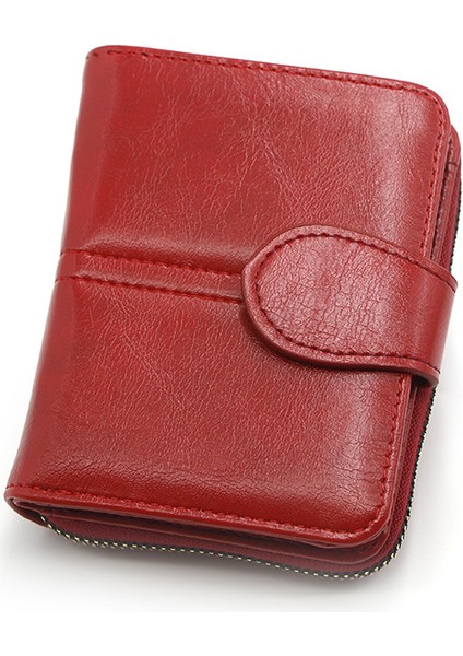 Bayanlar Kısa Cüzdan Moda Casual Basit Clutch Fermuarlı Çanta Çoklu Kart Yuvası Kart Tutucu Para Cüzdanı (Yurt Dışından)