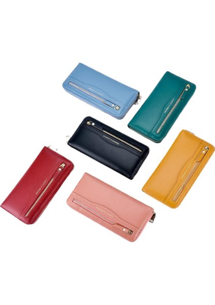 Bayan Cüzdan Fermuarlı Çanta Değişiklik Uzun Kart Yuvası Düşüş Kart Tutucu (Yurt Dışından) fiyatları