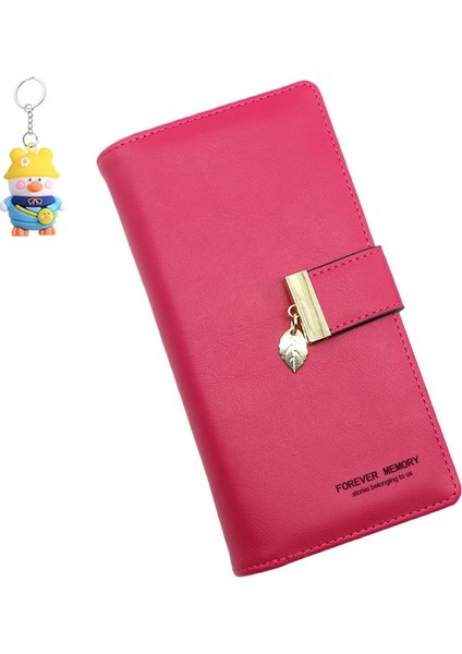 Moda Kadın Cüzdanı Büyük Banknot Yuvası Kart Tutucu Fotoğraf Yuvası Cep Telefonu Çantası Clutch Para Cüzdanı Bayanlar Fermuarlı Çanta (Yurt Dışından)