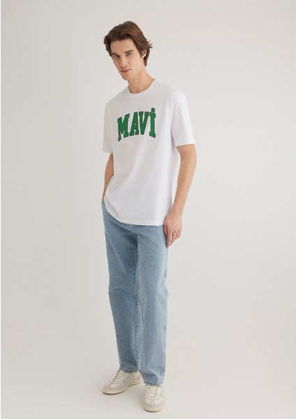 Mavi Logo Baskılı Beyaz Tişört 0611711-620 fiyatları
