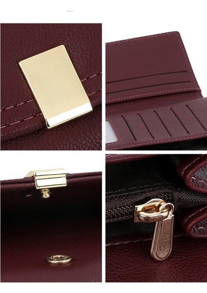 Cüzdan Uzun Büyük Üç Katlı Bayanlar El Çantası Çoklu Kart Yuvası Kart Tutucu Cep Telefonu Çantası (Yurt Dışından) indirimleri