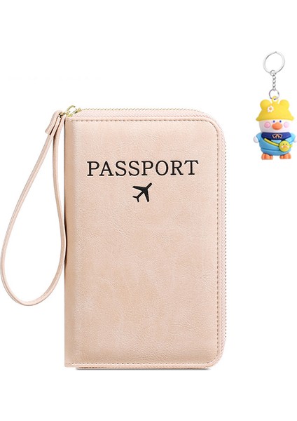 Taşınabilir Büyük Kapasiteli Çok Kart Yuvası Kart Tutucu Pasaport Tutucu Depolama Fermuarlı Uçak Bileti Cep Telefonu (Yurt Dışından)