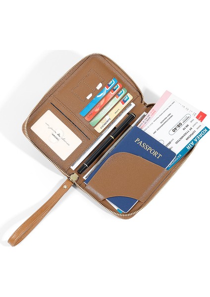 Taşınabilir Büyük Kapasiteli Çok Kart Yuvası Kart Tutucu Pasaport Tutucu Depolama Fermuarlı Uçak Bileti Cep Telefonu (Yurt Dışından) fiyatları