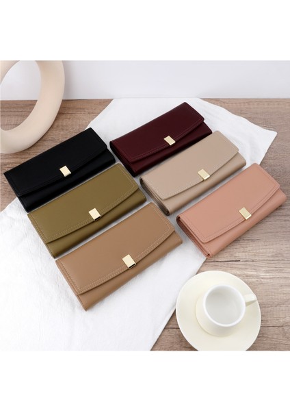 Cüzdan Uzun Büyük Üç Katlı Bayanlar El Çantası Çoklu Kart Yuvası Kart Tutucu Cep Telefonu Çantası (Yurt Dışından) fiyatları