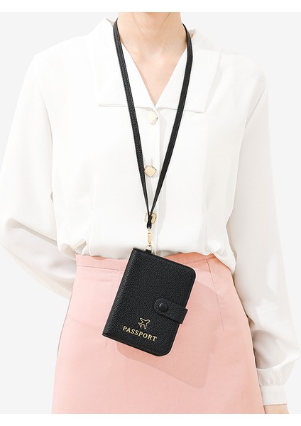 Bayanlar Pasaport Çantası Kapağı Uçak Bileti Sertifikası Saklama Çantası Halkalı Boyun Seyahat Kartı Tutucu Cüzdan (Yurt Dışından) modelleri
