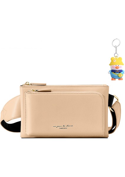 Spor Moda Crossbody Öğrenci Kadın Göğüs Çantası Büyük Kapasiteli Gündelik Başlangıç Çift Fermuarlı Bel (Yurt Dışından)