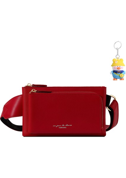 Spor Moda Crossbody Öğrenci Kadın Göğüs Çantası Büyük Kapasiteli Gündelik Başlangıç Çift Fermuarlı Bel (Yurt Dışından)