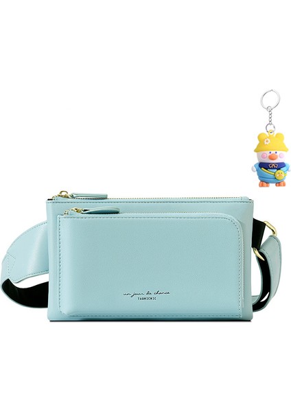 Spor Moda Crossbody Öğrenci Kadın Göğüs Çantası Büyük Kapasiteli Gündelik Başlangıç Çift Fermuarlı Bel (Yurt Dışından)