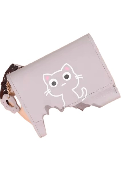 Kadın Sevimli Kedi Cüzdan Kadın Küçük Kısa Pu Deri Çanta Bayan Kartlık Para Çantası Hasp Yaratıcı Moda Cüzdan Kız Hediye (Yurt Dışından)