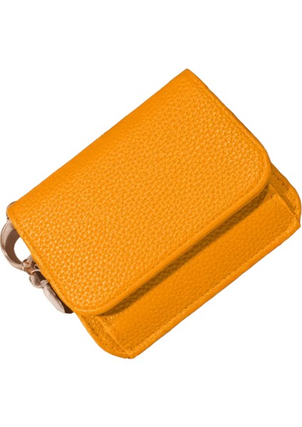 Yeni Kore Stili Kadın Cüzdanı, Düz Renk Basit Bozuk Para Cüzdanı Taşınabilir Kredi Kartı Saklama Çantası (Yurt Dışından)