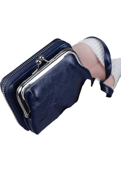 Yeni Cüzdan Kadın Moda Bilek Kayışı Kısa Bozuk Para Cüzdanı Büyük Kapasiteli Bozuk Para Klipsi Çantası Çok Kartlı Kart Çantası Cüzdan (Yurt Dışından)