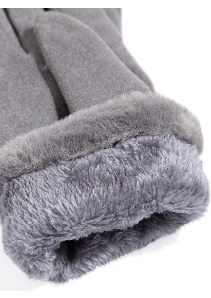 Suni Kürk Detaylı Gri Eldiven 1911768-27063 fırsatları