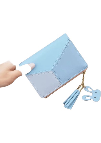 Moda Cüzdanlar Fermuar Sikke Çanta Bayan Uzun Kısa Çantalar Çanta Kadın Debriyaj Kartları Tutucu Pu Deri Para Çantası Billfold Cüzdan (Yurt Dışından)