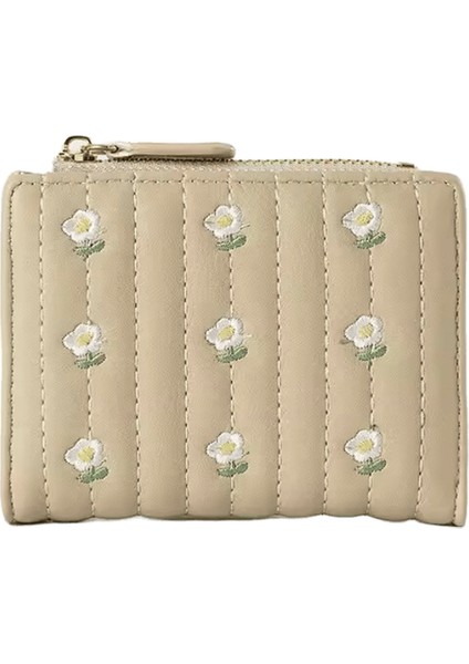 Katlanır Kısa Cüzdanlar Kadın Çiçek Nakış Pu Deri Doku Cüzdan Para Bozuk Para Çantaları Moda All-Match Tasarımlar Kart Tutucular (Yurt Dışından)