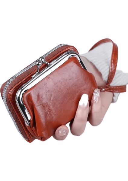 Yeni Cüzdan Kadın Moda Bilek Kayışı Kısa Bozuk Para Cüzdanı Büyük Kapasiteli Bozuk Para Klipsi Çantası Çok Kartlı Kart Çantası Cüzdan (Yurt Dışından)