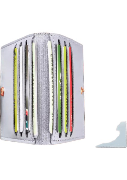 Düz Renk Pu Deri Kadınlar Için Küçük Cüzdan Kısa Düğmeli Basit Kadın Cüzdanı Ultra Ince Kredi Kartı Çantası Bozuk Para Cüzdanı (Yurt Dışından)