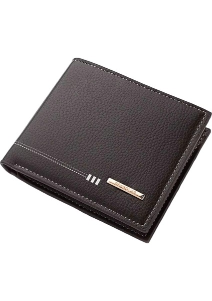 Yeni Erkek Cüzdanı Kredi Kartı Tutucu Fermuarlı Bozuk Para Cüzdanı Erkekler Için Yüksek Kaliteli Lychee Desenli Iş Kısa Cüzdan Iş Cüzdanı (Yurt Dışından)