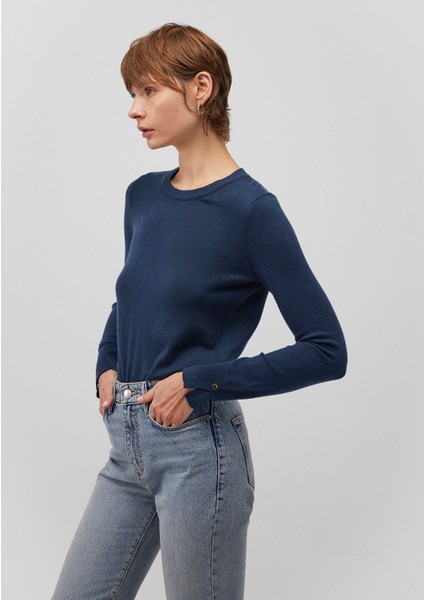 Bisiklet Yaka Lacivert Kazak 1710510-82454 fiyatları